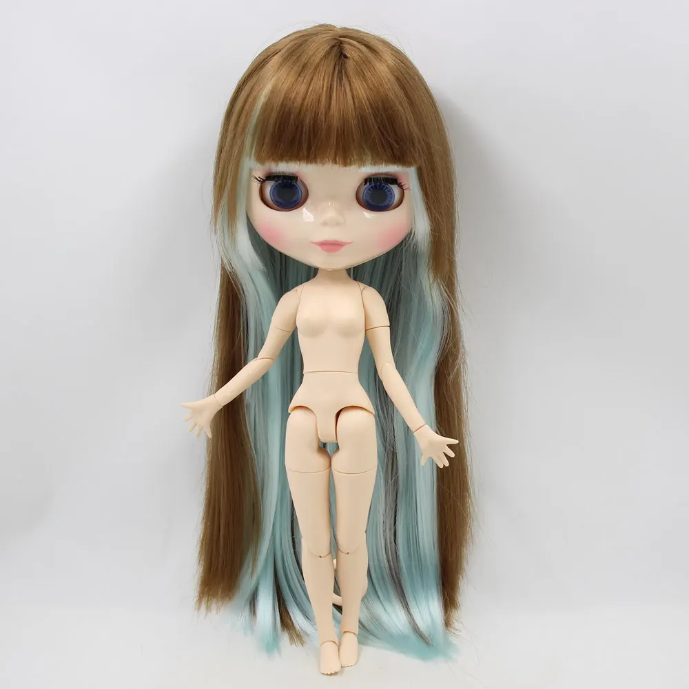 Кукла Blyth, Обнаженная, 30 см, шарнир, тело, светло-голубой, Микс, блонд, прямые, мягкие волосы, белая кожа, сделай сам, ледяная игрушка Нео, подарок № 0623/6909 - Цвет: Nude Doll