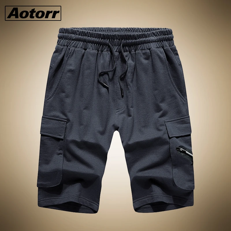 Мужские шорты Карго летние с несколькими карманами короткие мужские свободные однотонные свитера Брюки Homme повседневные рабочие брюки уличная EU/US размер