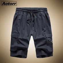 Мужские шорты Карго летние с несколькими карманами короткие мужские свободные однотонные свитера Брюки Homme повседневные рабочие брюки уличная EU/US размер