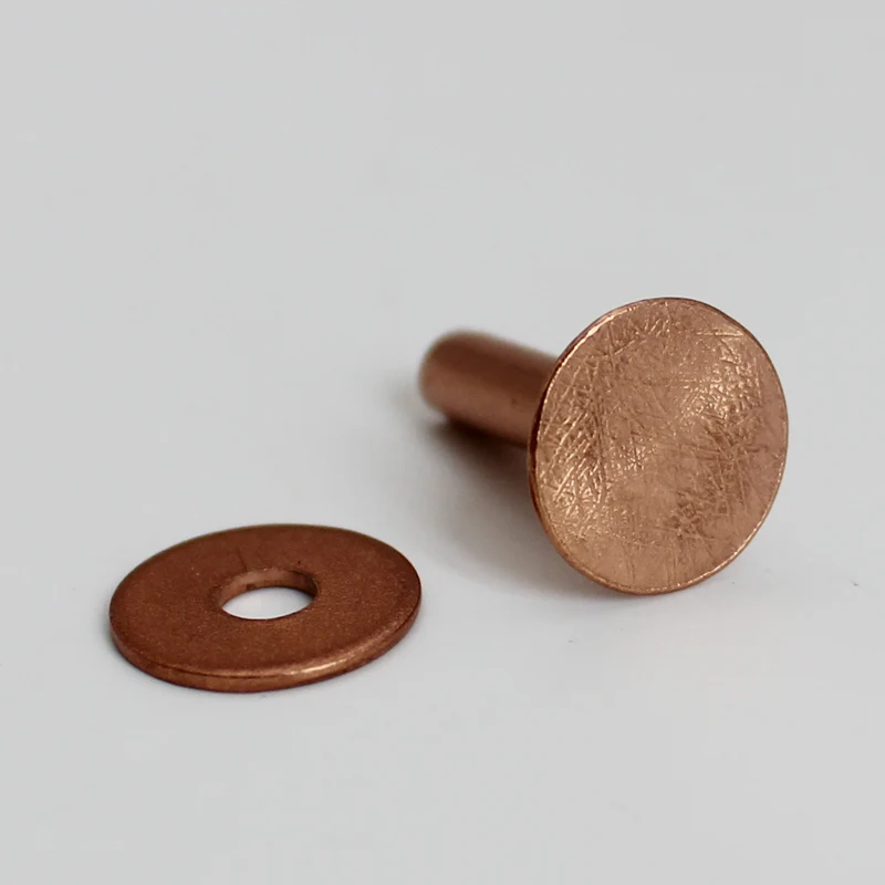 20sets 11mm x 16mm solid copper rivets for leather round cap studs burrs craft bag belt shoes pet collar decorative