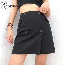 Rockmore Горячая Распродажа Черная юбка с завышенной талией женская элегантная повседневная офисная мини-юбка выше колена женская уличная одежда лето