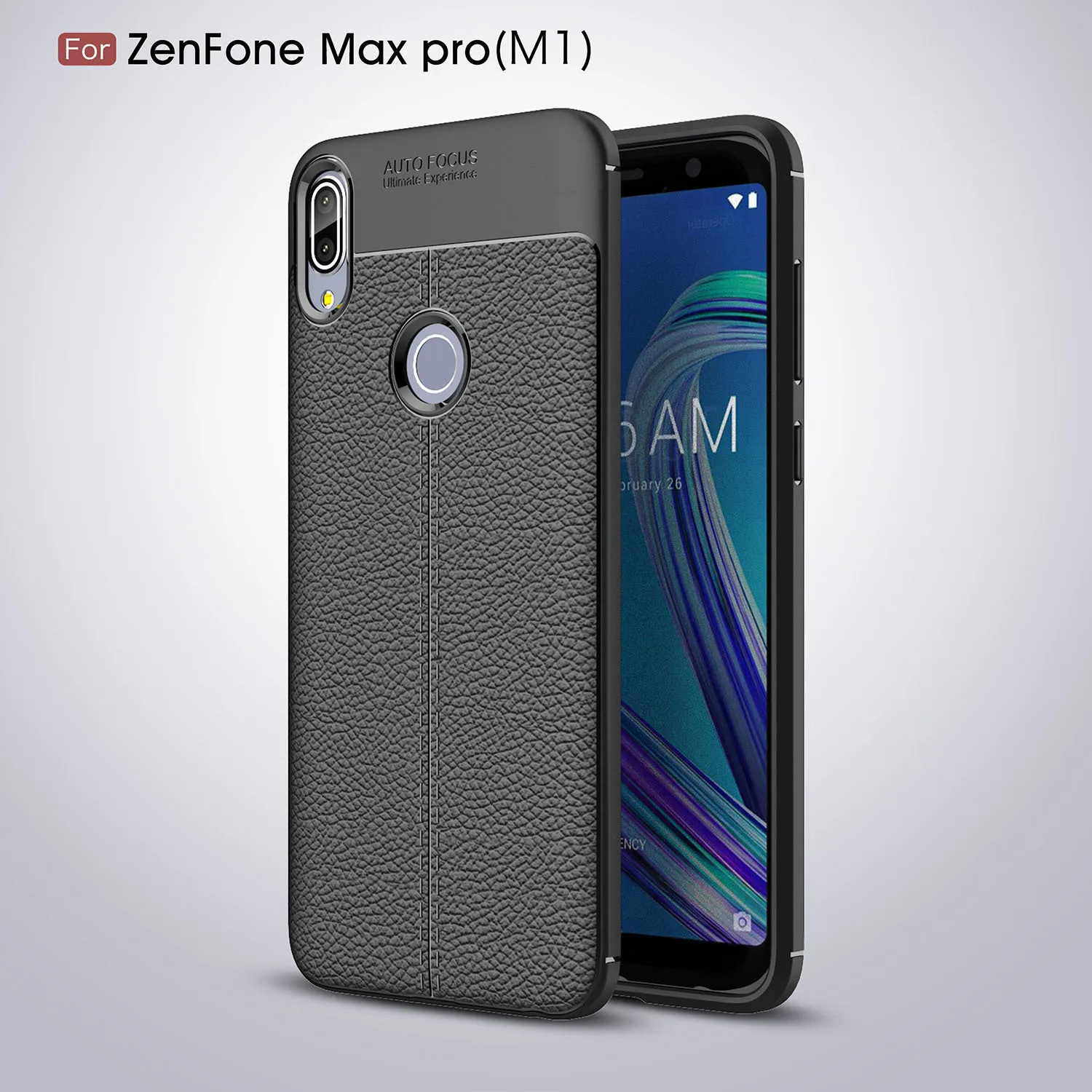 Чехол для Asus Zenfone Max Pro M2 ZB631KL Litchi, мягкий силиконовый чехол из ТПУ для Asus Zenfone Max M2 ZB633KL ZB601KL ZB602KL - Цвет: Черный