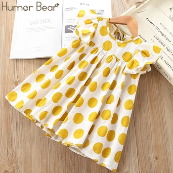 

Humor Bear 2019 Flying Sleeve Girls Dress Polka Dot Cotton Summer Dresses For Girl Fashion Children Clothes Kids Princess Dress