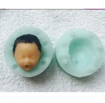 

Cake Decoration Mold Cute Baby Mold F1874 DIY Baby Head Silicone Mold Fondant Silicon Mold