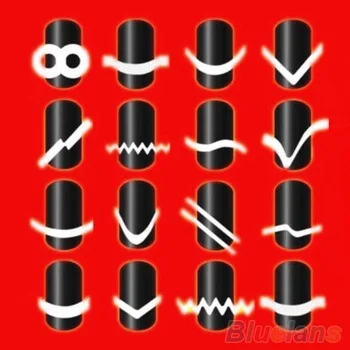 Wholesale French Nail Art Tips Nail Sticker Nail Art Form Fringe Guides Sticker DIY French Manicure, 17 Styles For Choose