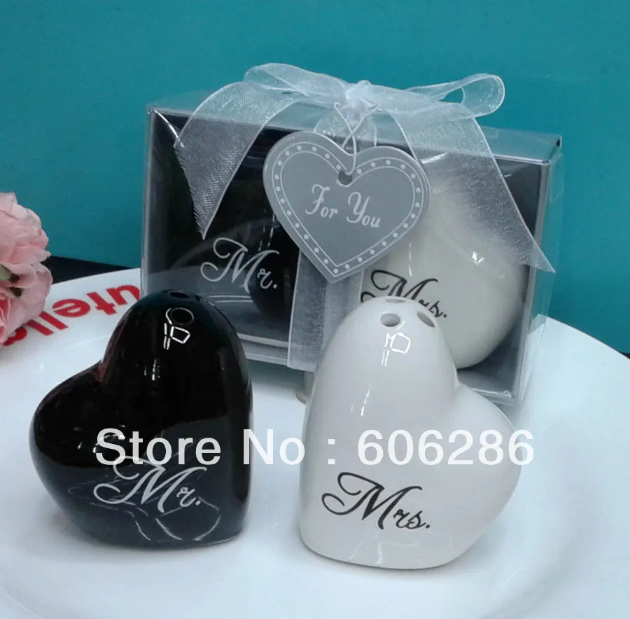 75sets/lot wedding showers party giveaway gifts of ceramic Mr. & Mrs