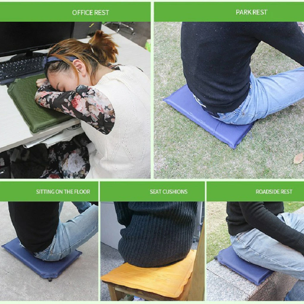 2Pcs Ultralight Compact Self-Inflating Seat Cushion Outdoor Travel Camping Backpacking Stadium Seat Pad Mat