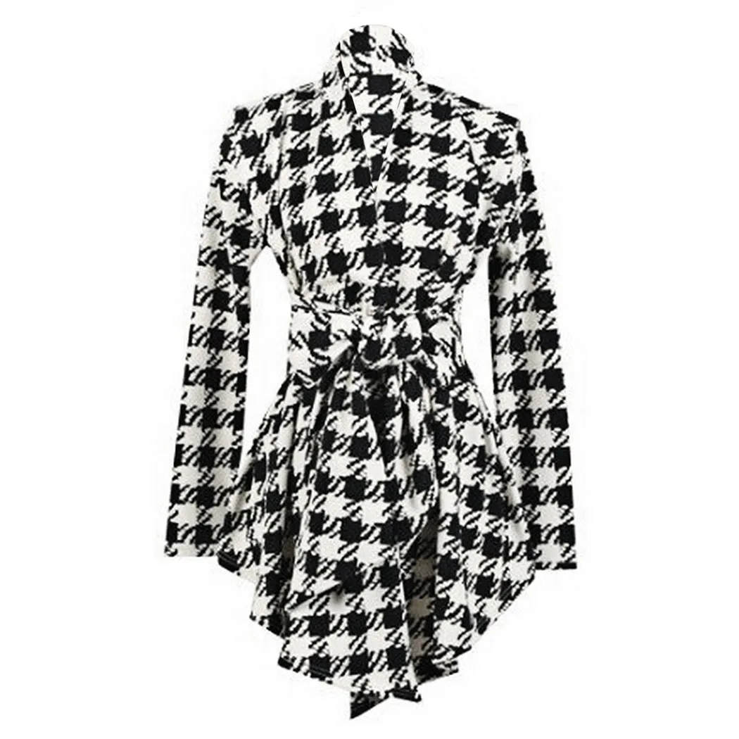 Alishebuy Long Sleeve Ladies Coat Lapel Collar Cardigan Casual Tops Personality font b Belt b font