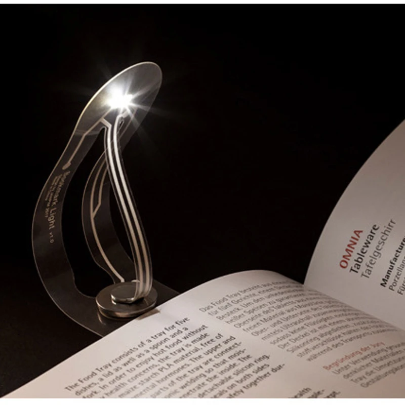Mini luz de libro LED portátil luz de lectura LED con marcador de bot 