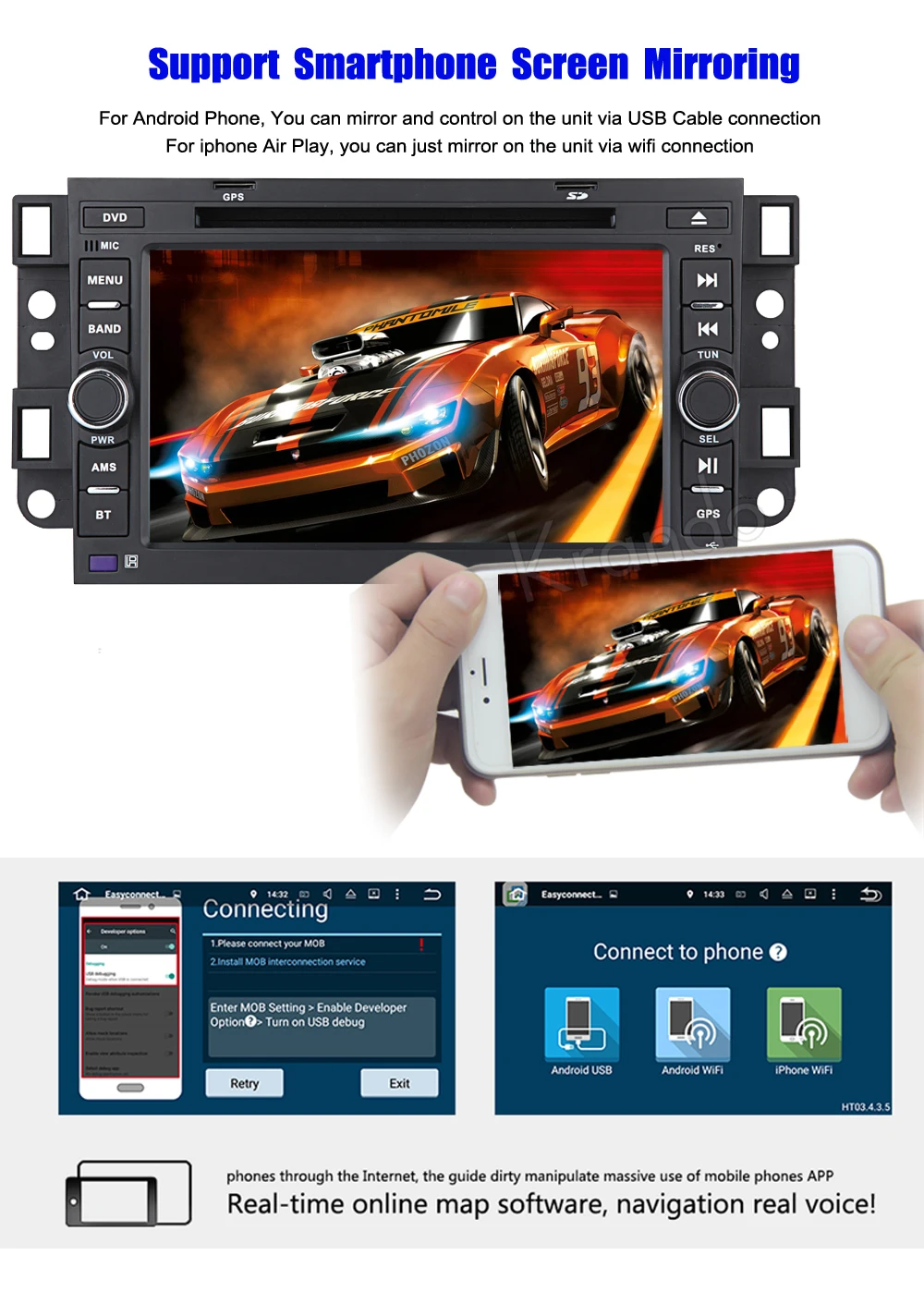 Excellent Krando 7" Android 8.0 car navigation multimedia system for Chevrolet AVEO 2002-2011 audio radio gps dvd player WIFI 3G DAB+ 4