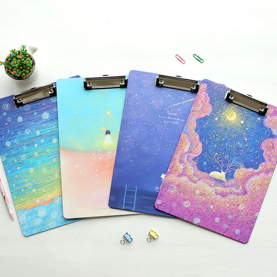 

1Pcs creative fashion Colorful Clipboard Writing Pad School Office Supply Gift Stationery