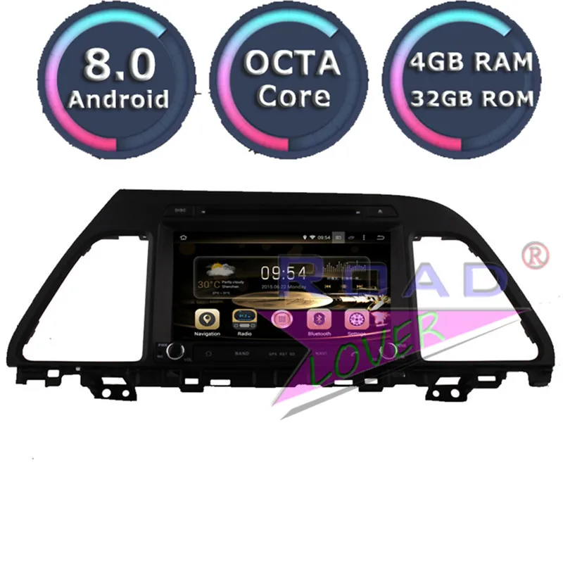 Цена Roadlover Android 8,0 Прокат DVD автомобильной плеер видео для hyundai Sonata LF 2015 стерео gps навигации Magnitol 2 Din радио MP3
