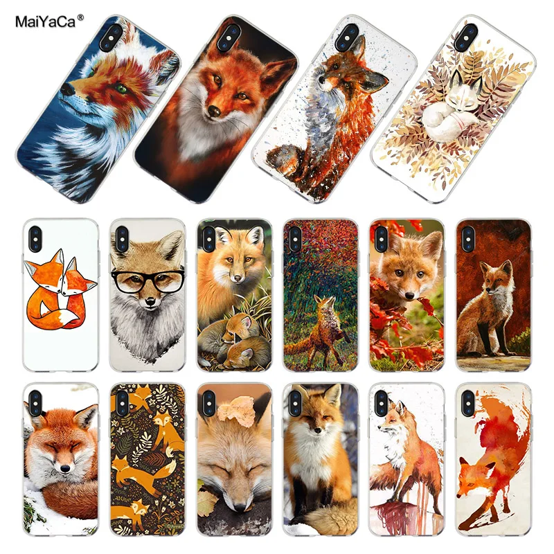 

MaiYaCa For iphone 7 6 X Case Cute Fox In Autumn leaves forest Phone Case For iPhone 11 Pro Max XS XR 6 6s 7 7plus case