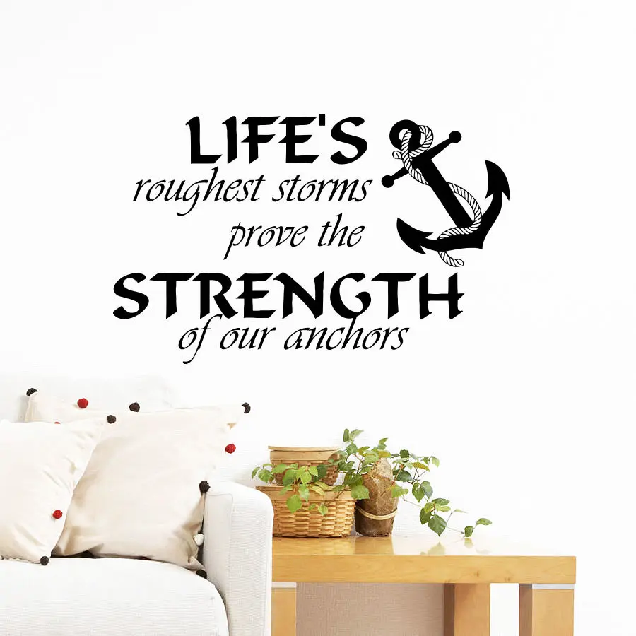 Wall Vinyl Decals Quotes about Life Sticker Nautical Decor Anchor Decal