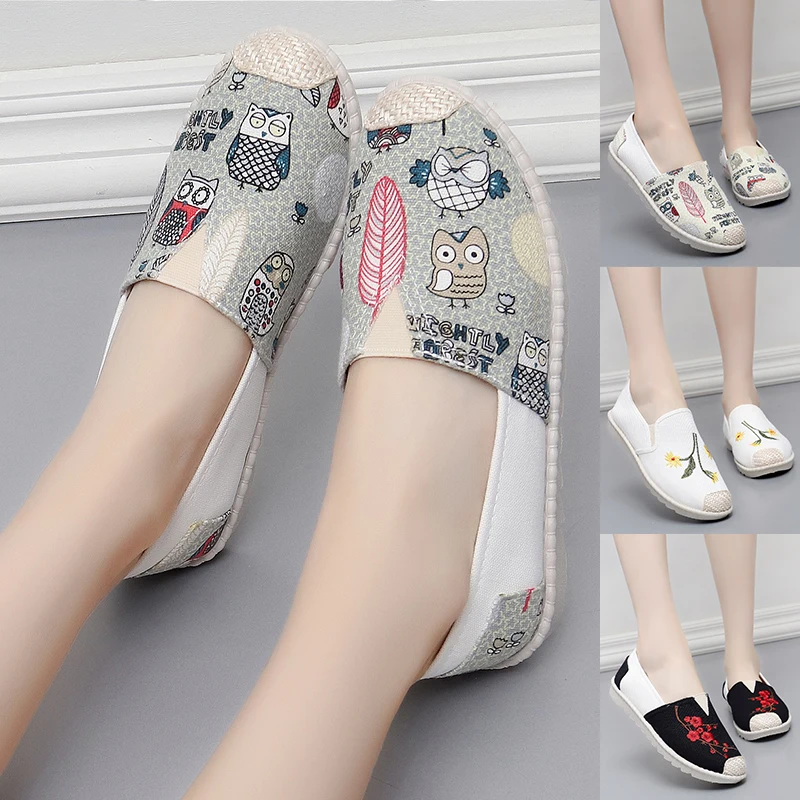 

Women Flats Zapatillas Slip-On Boat Flats Cane Hemp Fisherman Flats Loafers Espadrilles Sneakers Single Flats Animal Prints