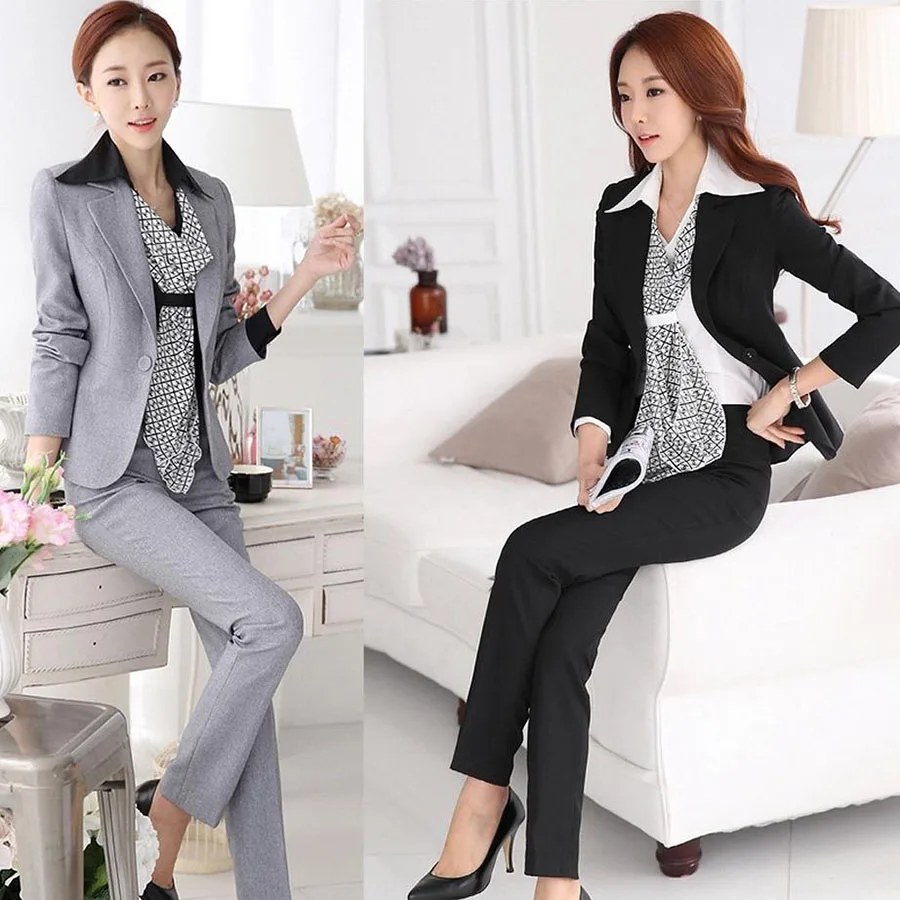 plus size womens business pant suits