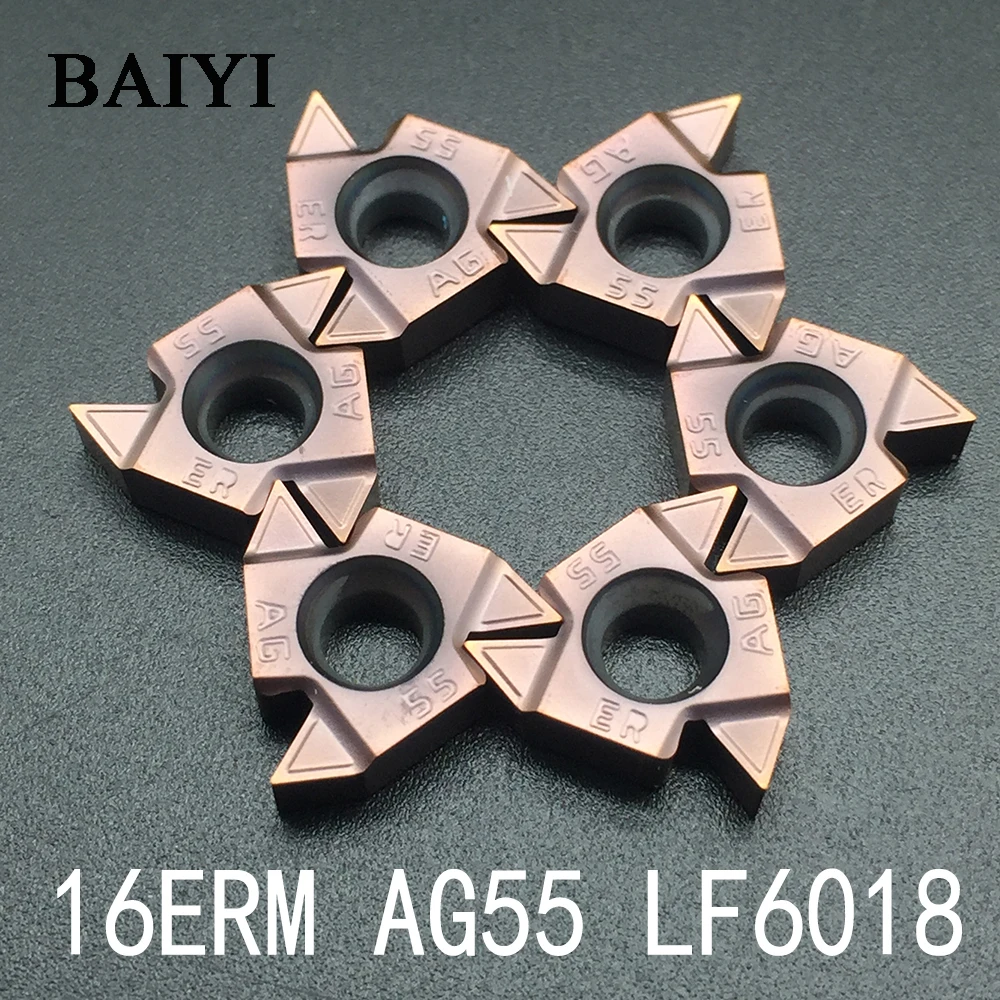 10pcs 16ERM AG55 LF6018 Deskar Carbide Threaded Inserts Blade for Thread Tool For processing stainless steel