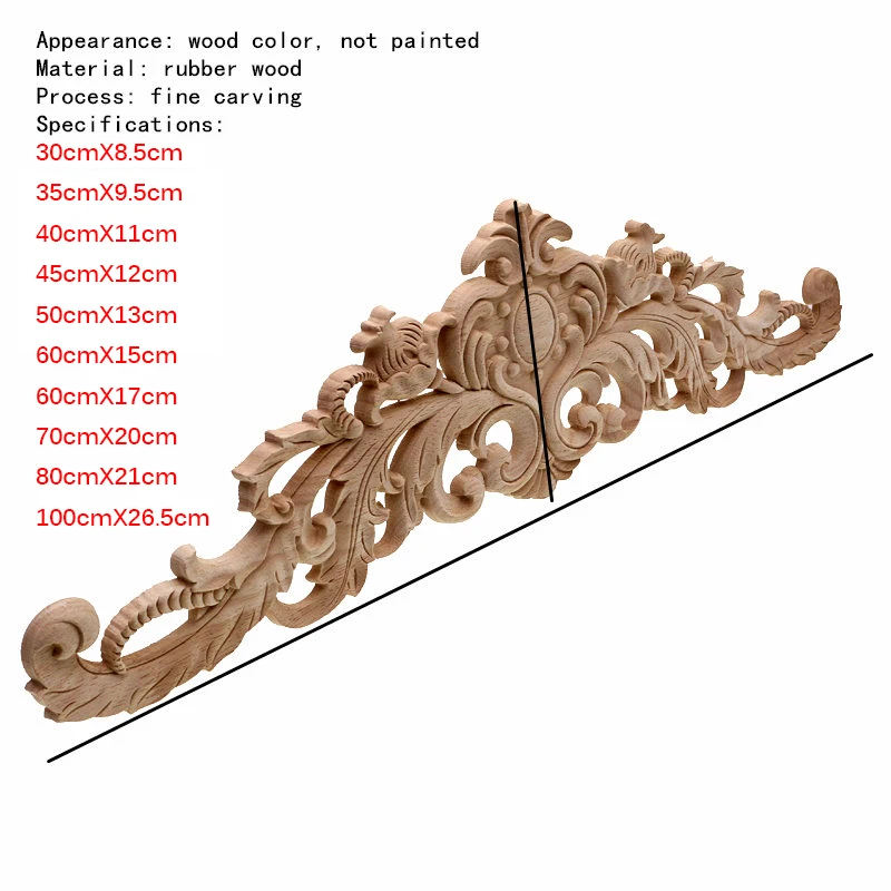 Runbazef Европейский Стиль натурального дерева Длинные Цветочные Всё для резьбы аппликация украшения дома Аксессуары двери шкафа Мебель фигурки