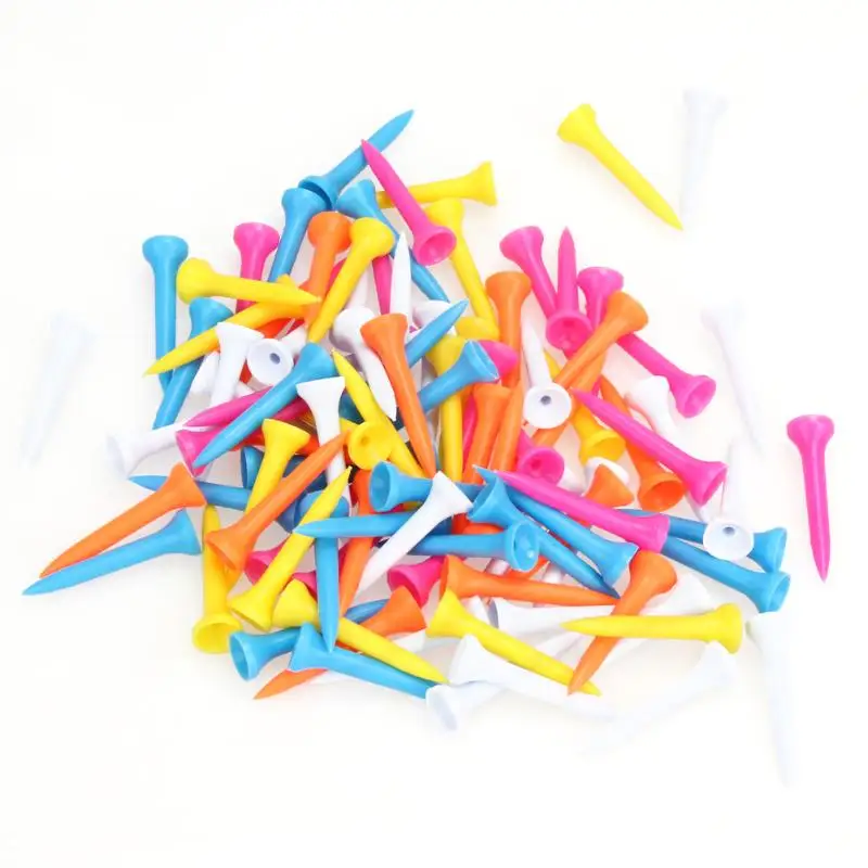 100Pcs Mixed Color Golf Tees Polypropylene Golf Equipment Rubber Cushion Accessories for Tee shot Tee off in Tee ground 100Pcs Mixed Color Golf Tees Polypropylene Golf Equipment Rubber Cushion Accessories for Tee shot Tee off in Tee ground