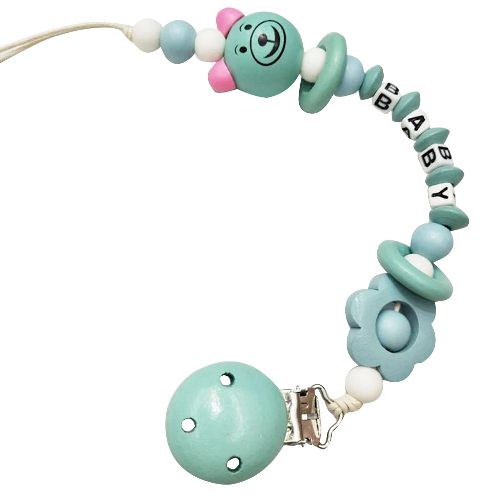 

Anti-drop Pacifier Chain Baby Feeding Cute Cartoon Toy Bear Letters Clip Nipple Home Dummy Infant Boys Girls Teether Holder