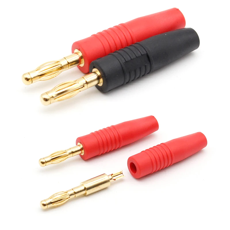 4pcs New 4mm Plugs Gold Plated Musical Speaker Cable Wire Pin Banana