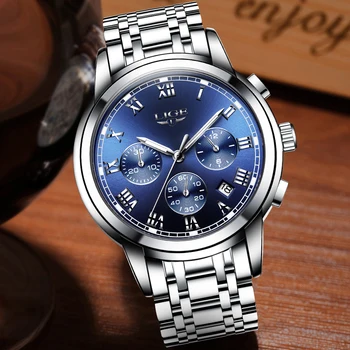 

2019 New Watches Men Luxury Brand LIGE Chronograph Men Sports Watches Waterproof Full Steel Quartz Men's Watch Relogio Masculino