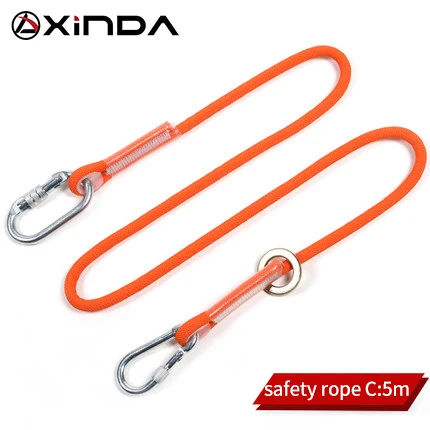 safety rope C5m XINDA Профессиональный высокогорный защитный ремень безопасности нейлоновый ремень с крюком высокопрочный износостойкий анти-падение - Цвет: safety rope C5m