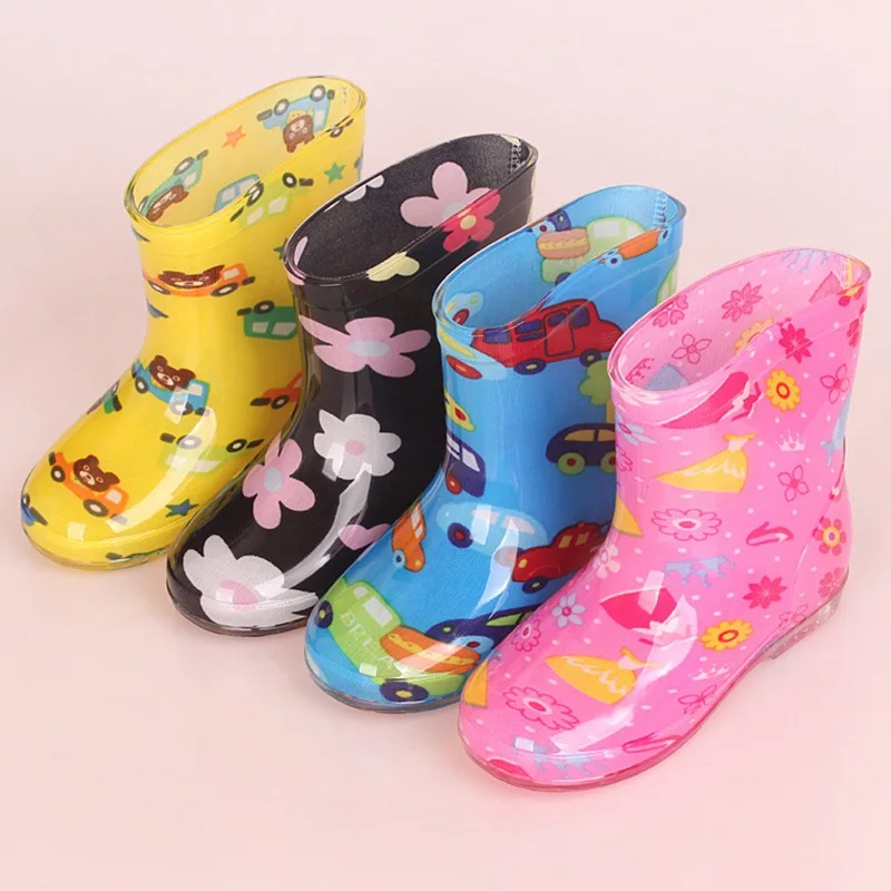 Популярная новая модная детская обувь ПВХ резиновая детская обувь с героями мультфильмов детские непромокаемые сапоги для мальчиков и девочек Водонепроницаемая водонепроницаемая обувь
