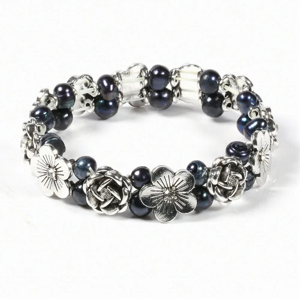100 Natural Freshwater 6 7 mm Pearl Bracelet Flower High Quality Pearl bracelets for women