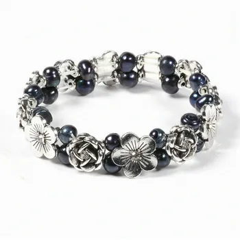 100 Natural Freshwater 6 7 mm Pearl Bracelet Flower High Quality Pearl bracelets for