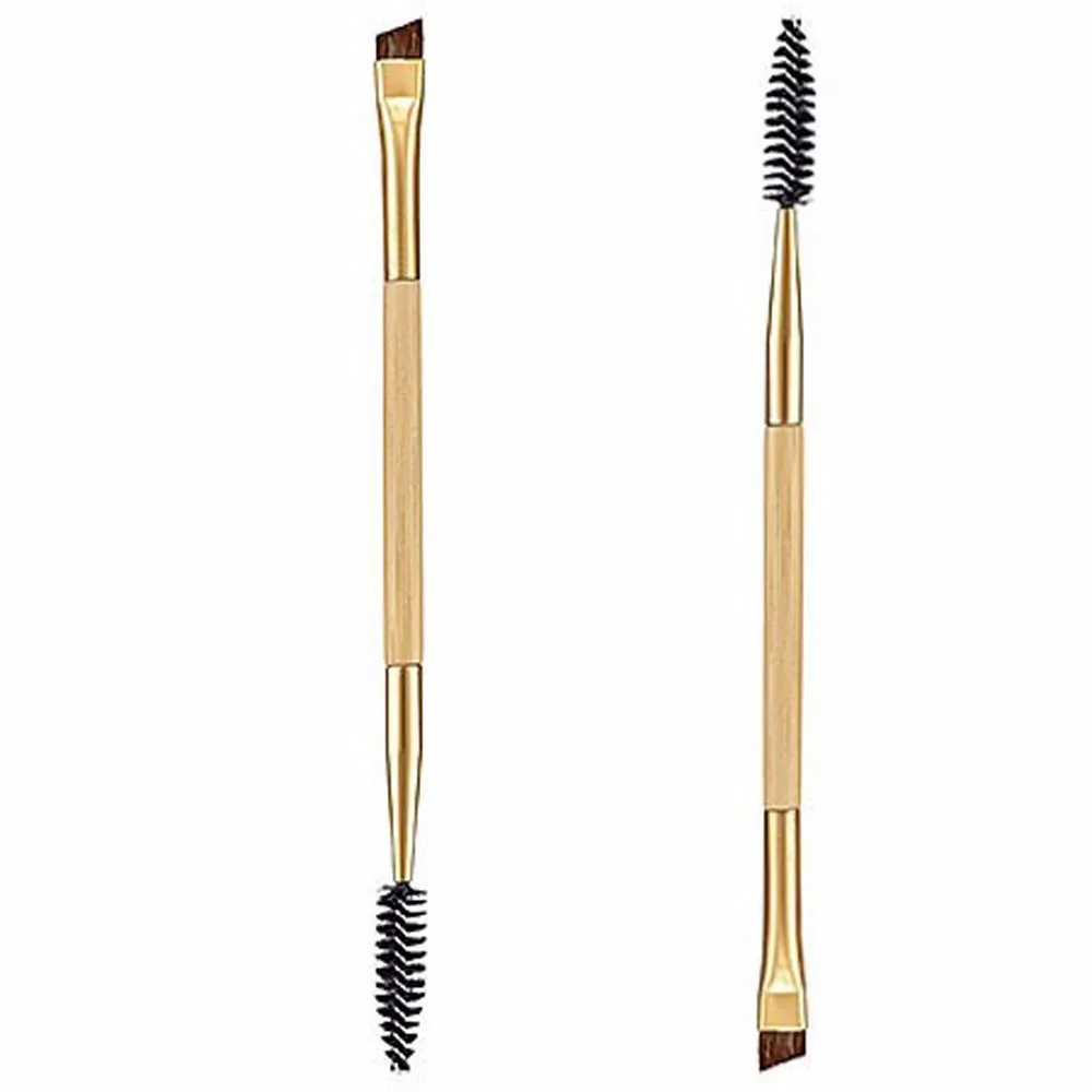 Профессиональная Кисть для макияжа бровей инструменты с бамбуковой ручкой двойная+ гребень для бровей и кисти для макияжа Наборы аксессуаров для ванной комнаты 70 80