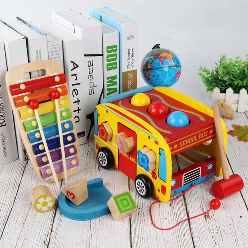 2 шт./компл. деревянный Классические игрушки Шум маркер Музыкальный Игровой Набор школьный автобус настольная игра подарки для детей
