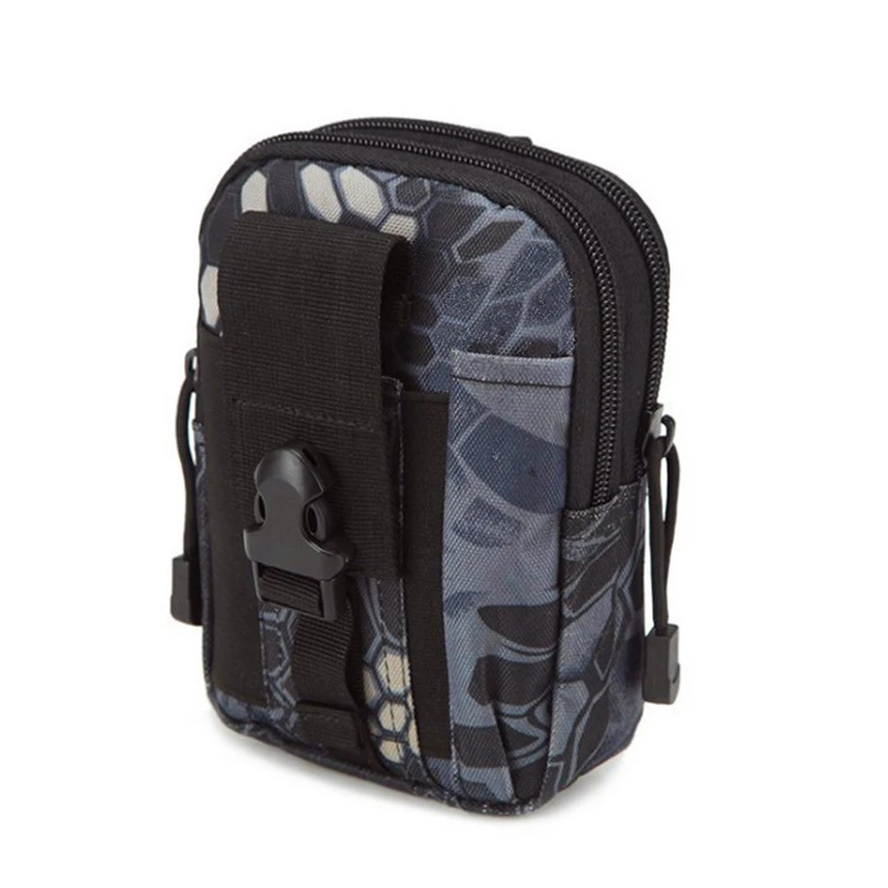 Мужская тактическая Сумка Molle, поясная сумка, маленький карман, военная поясная сумка для бега, сумка для путешествий, кемпинга, мягкая задняя часть - Цвет: Python Black