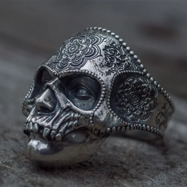 Bague homme tête de mort mexicaine