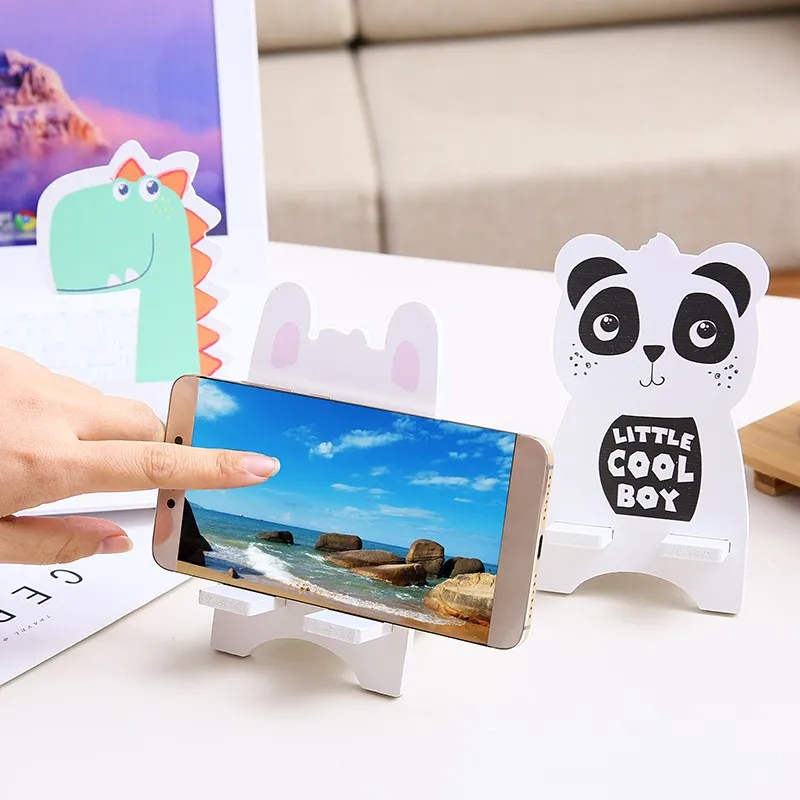 

1 pcs Portable Cartoon animal cat panda giraffe wood rack phone stents storage holders Household Items receive rack Home decor