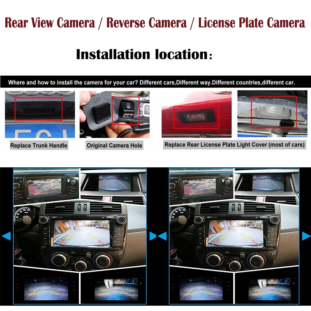 Reversing Vehicle-Specific Camera Integrated in Number Plate Light License Rear View Backup camera for Ford Fiesta/Kuga/S-Max/Mondeo/Focus II 