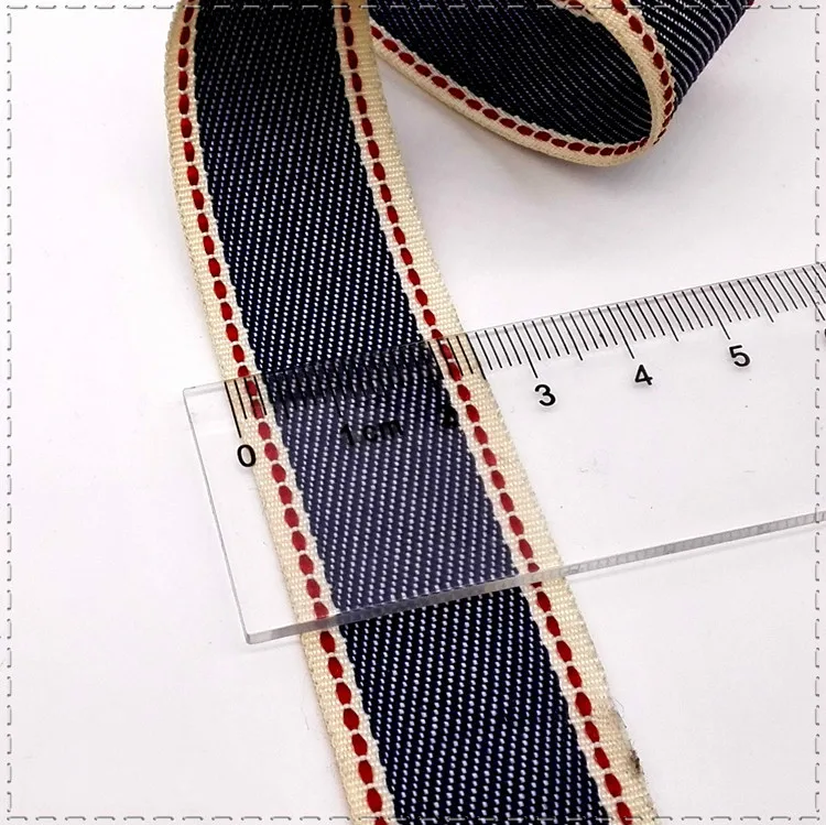 25 мм 1 &quotтемно синий нижний бежевый край красный джемпер Grosgrain ленточный пояс