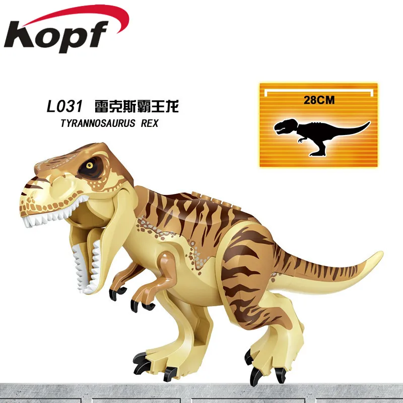 

Single Sale DIY Tyrannosaurs Rex Building Blocks Transparent World Dinosaur Jurassic World Bricks Toys Children Gift L031 L035