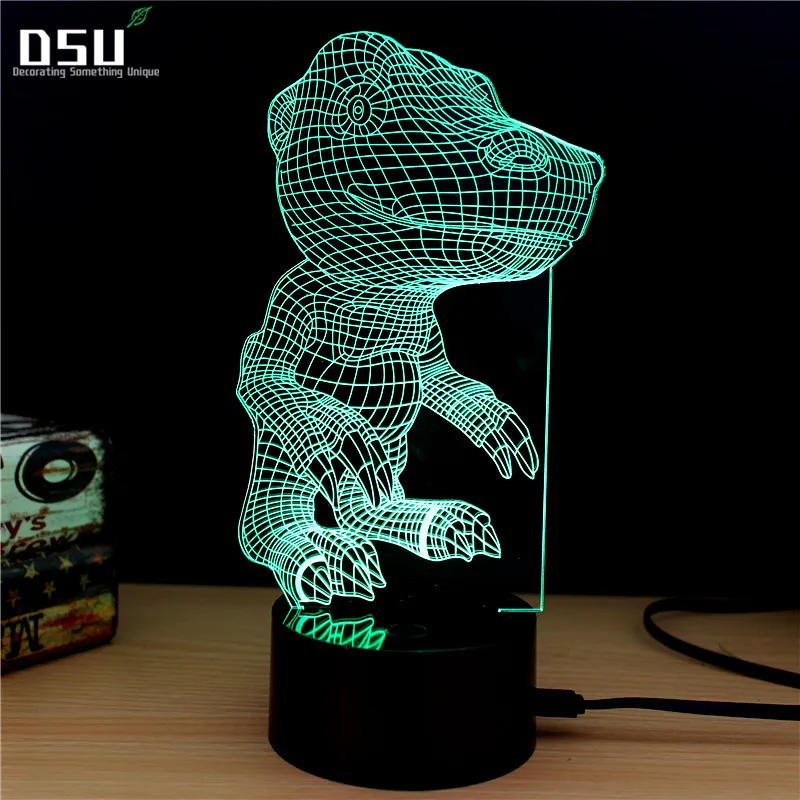 

Dinosaur Style 3D Visual Night Light USB Power Supply 7 Colors Table LED Nightlight Touch Control Night Lamp