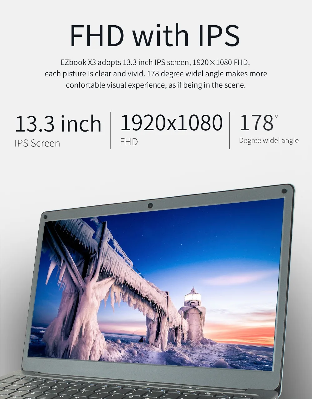 Джемпер EZbook X3 ноутбука 13,3 дюйма ips дисплей ноутбука 6 GB 64 GB eMMC Intel Apollo Lake N3350 2,4 г/5G Wi-Fi с M.2 SATA SSD слот