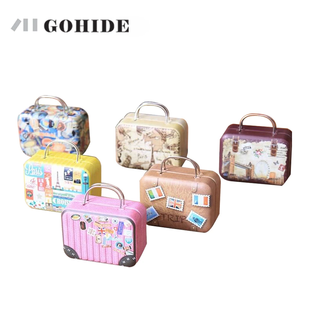 

Gohide Mini Cartoon Multi-Color Square Keychain Portable HandBag Suitcase Shape Music Box Birthday Gifts Valentine Box Presents