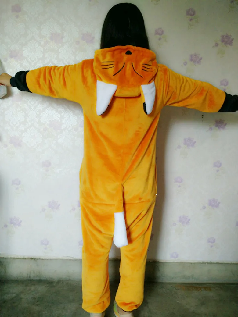 Кигуруми пижамы Осень Мультфильм фланель желтый мягкий комбинезон в виде лисы влюбленных пижамы для взрослых пижамы Домашняя одежда толстовки комбинезоны