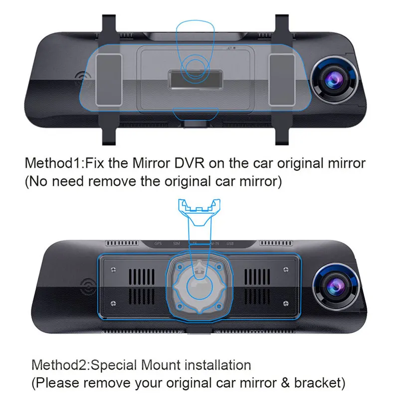 FANSICOUK 10 ''потоковая зеркальная камера заднего вида 1080P видеорегистратор двойной объектив авто камера ночного видения Регистратор Автомобильный видеорегистратор H50