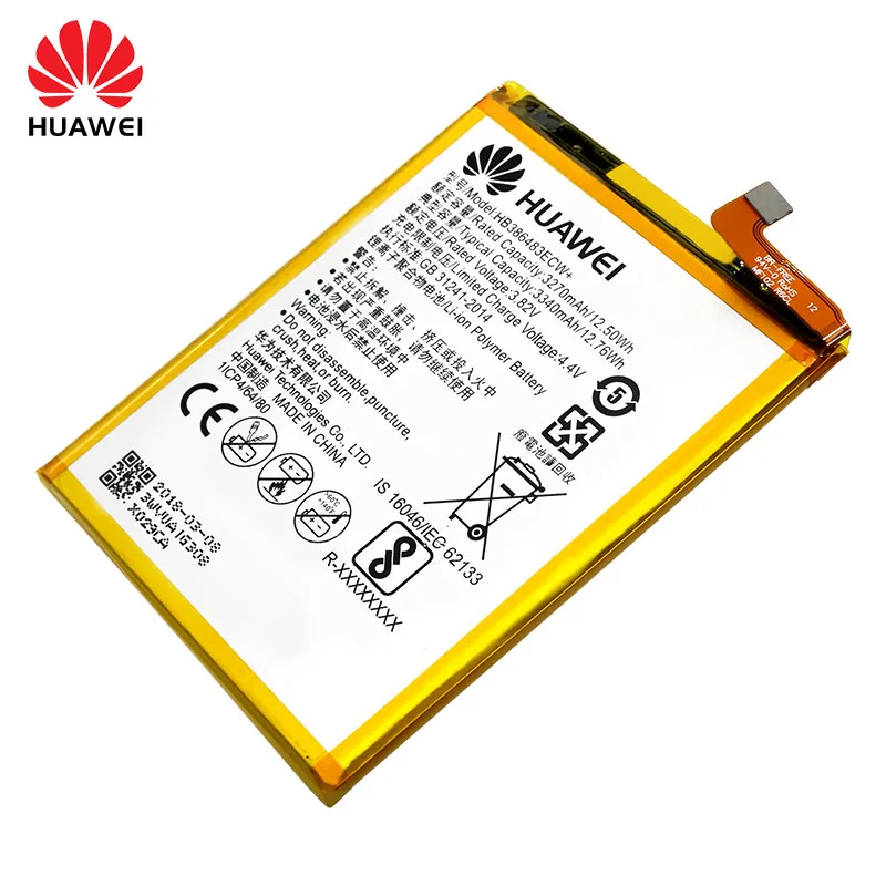 Оригинальный аккумулятор Huawei для Maimang 5 Honor 6X G9 Plus 3340 мАч HB386483ECW|Аккумуляторы