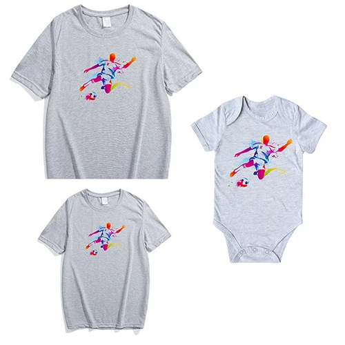 Летние одинаковые комплекты для семьи; Одинаковая одежда для папы, мамы, дочки и сына; хлопковая футболка с короткими рукавами; Семейный комплект «король, королева» - Цвет: Price is one piece