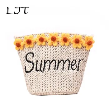 

LJT Women Fashion Straw Summer Beach Bags for women 2019 Personality Woven Handbags Tote Messenger Crossbody Shoulder Bag