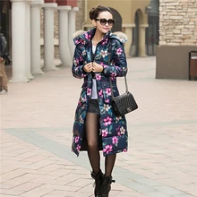 Nice New Long Winter Jacket Women Natural Fur Collar Winter Coat Women Warm Thick Parka Cotton Down Women’s Winter Jacket AW1135