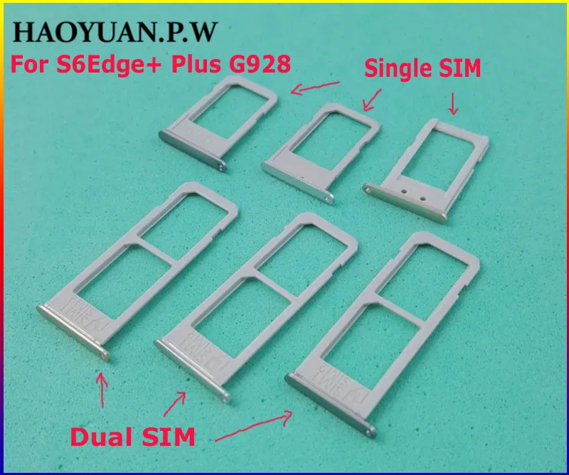 HAOYUAN. P. W корпус Одиночная двойная версия sim-карты лоток Слот держатель для samsung Galaxy S6Edge+ S6 Edge Plus G928 золото серый белый