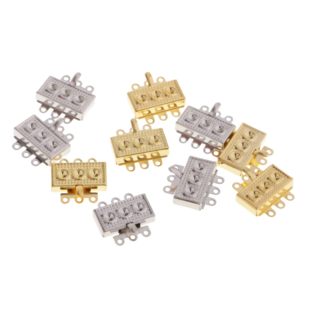 10pcs Metal Bracelet Necklace Jewellery Findings Connectors Box Clasps Buckles DIY Crafts Jewelry