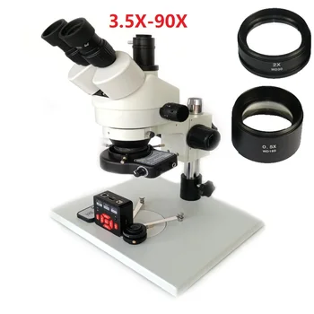

3.5X-90X LED Simul -Focal Trinocular Zoom Stereo Microscope + 21MP HDMI USB Digital Camera +CTV 1/3 0.3X adapter lens